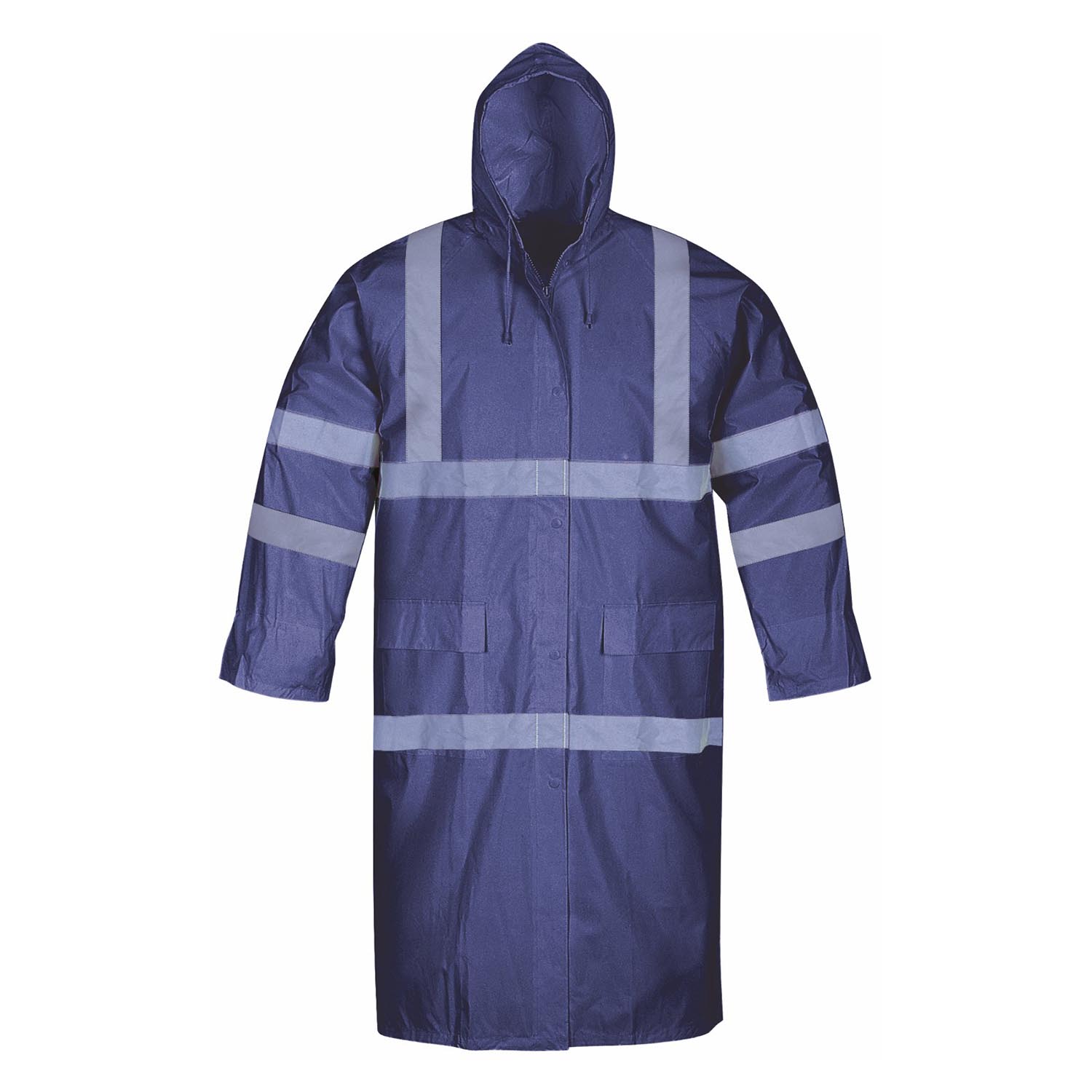 Raincoat with High Visibility Reflective Tapes